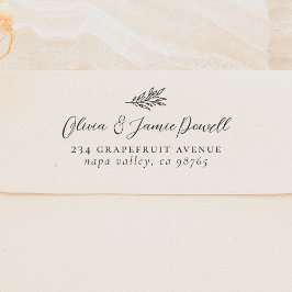 Sello De Caucho Dirección del Boda de la pareja botánica moderna s