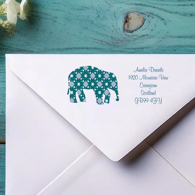 Sello De Caucho Dirección del elefante de las flores (Subido por el creador)