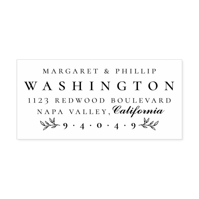 Sello De Caucho Dirección formal de devolución de pareja casada (Impresión)