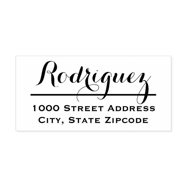 Sello De Caucho Dirección Mínima De Devolución De Apellido De Guió (Impresión)