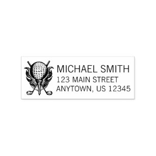 Sello De Caucho Dirección personalizada del Campo de Golf Ball Tee