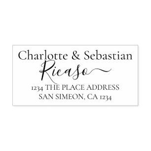 Sello De Caucho Dirección personalizada Texto de desplazamiento el