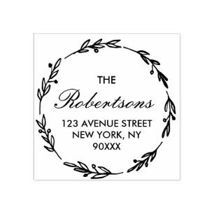 Sello De Caucho dirección principal de script adorable