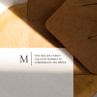 Sello De Caucho Dirección simple de monograma y devolución