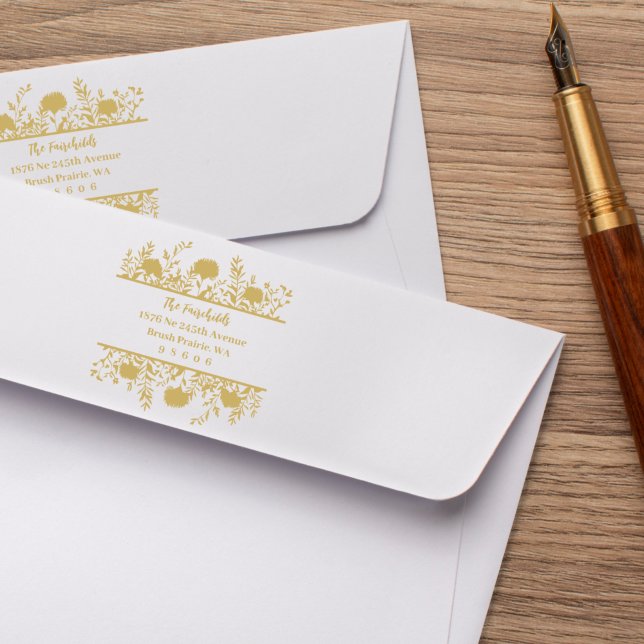 Sello De Caucho Direcciones de flores silvestres y pelucas moderna (Subido por el creador)