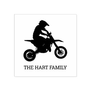 Sello De Caucho Dirt Bike Custom Name Motocross