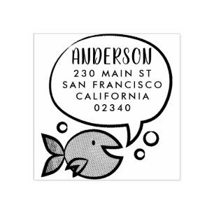 Sello De Caucho Discurso de pescado curado Nombre de familia de bu