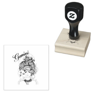 Sello De Caucho Diseño de Gemini Zodiac