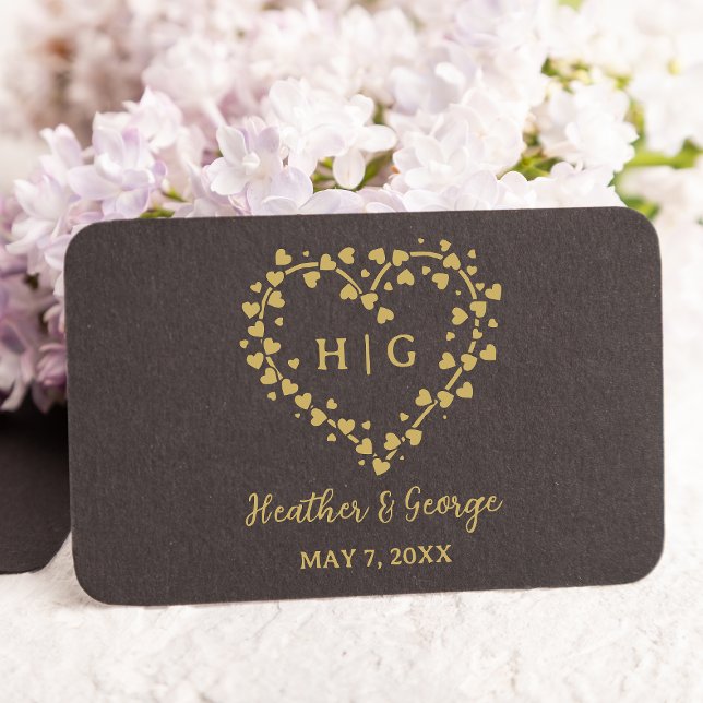 Sello De Caucho Diseño de monograma Boda Corazón con Corazón (Subido por el creador)