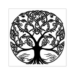 Sello De Caucho Diseño del árbol de nudo celta