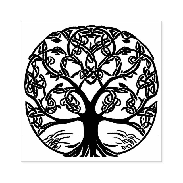 Sello De Caucho Diseño del árbol de nudo celta (Impresión)