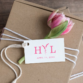 Sello De Caucho Diseño elegante con flores e inicial para Boda