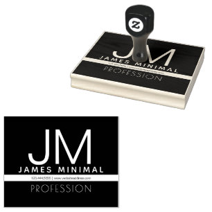 Sello De Caucho Diseño minimalista profesional moderno   Blanco y 