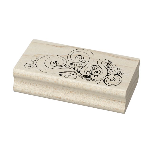 Sello De Caucho Diseño pintado de mano cardíaca espiral 1 (Sello)