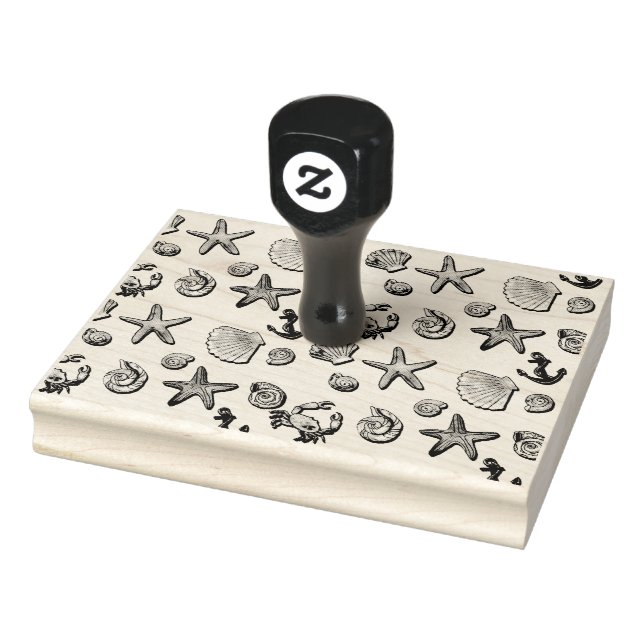 Sello De Caucho Diseño sencillo de playa (Sello)