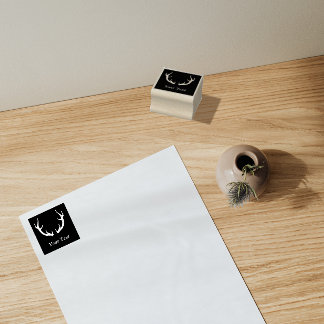 Sello De Caucho Diseño simple de Antler Deer