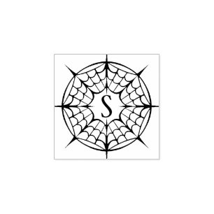 Sello De Caucho Diseño y monograma de Halloween Spiderweb
