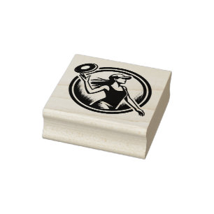 Sello De Caucho Disk Golfer femenina