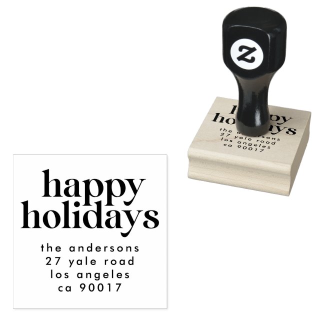 Sello De Caucho Diversión verde Feliz Navidad Navidades Dirección  (Sellado)