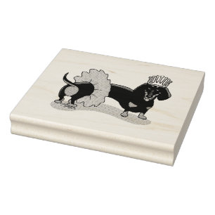Sello De Caucho Divertida Ballerina Princess Dachshund (negro y br