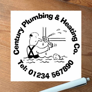 Sello De Caucho Divertido Plumbing y Calefacción Personalizado a P