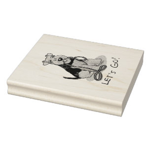 Sello De Caucho ¡Divertido Vamos! Perro de miedo galés con correa