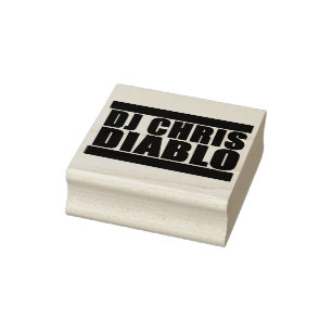 SELLO DE CAUCHO DJ CHRIS DIABLO LOGO LOGO RUBBER STAMP MEDIO
