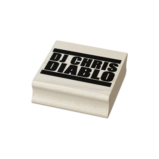 SELLO DE CAUCHO DJ CHRIS DIABLO LOGO LOGO RUBBER STAMP MEDIO (Sello)