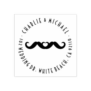 Sello De Caucho Doble timbre de goma de Mr. Mustache Love Gay Boda