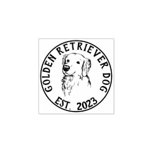 Sello De Caucho Dog Business Puppy Golden retriever