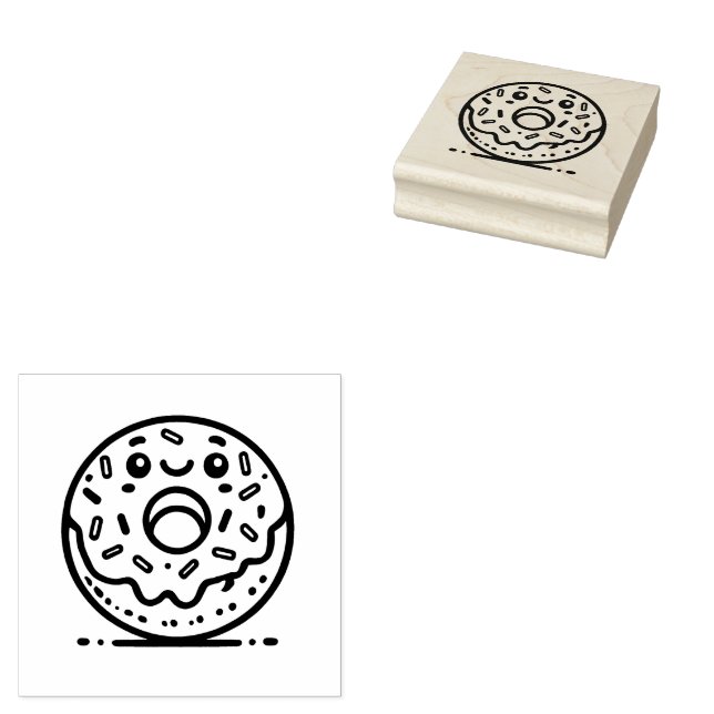 Sello De Caucho Donut Adorable  (Sellado)