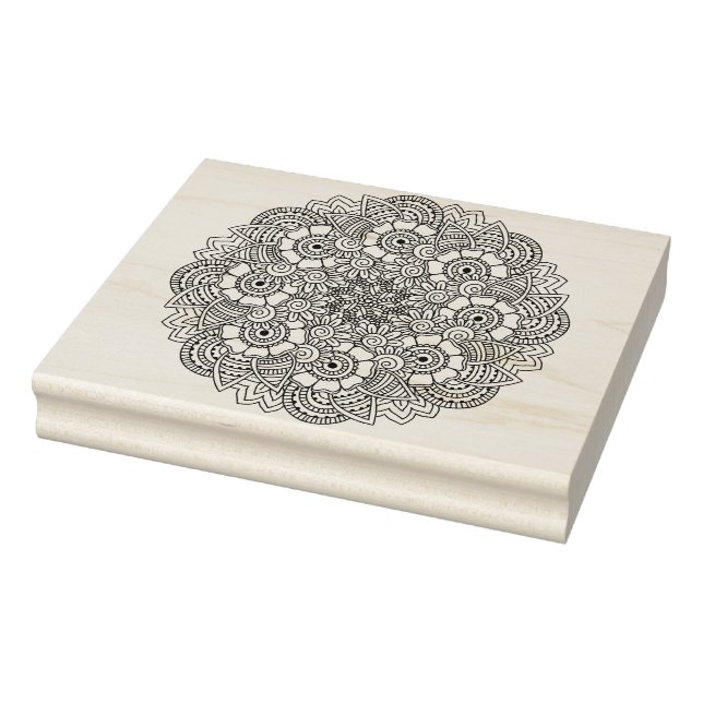 Sello De Caucho Doodle de diseño redondo (Sello)