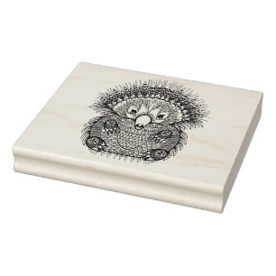 Sello De Caucho Doodle dibujado mano del Echidna