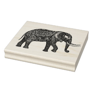 Sello De Caucho Doodle elegante de elefante de fantasía