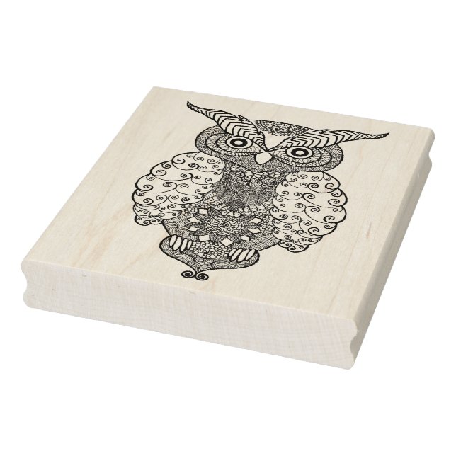 Sello De Caucho Doodle Owl (Sello)