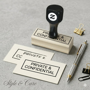 Sello De Caucho Dos líneas PERSONALIZADAS PRIVADAS Y CONFIDENCIALE