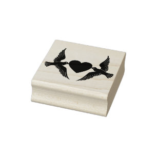 Sello De Caucho Dove Birds Rubber Stamp