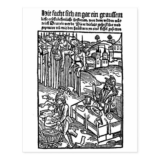 Sello De Caucho Dracula [ Vlad Tepes ] Woodcut (Impresión)