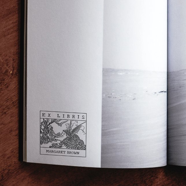 Sello De Caucho Dragón de fantasía, libro de ex libris de Personal (Subido por el creador)