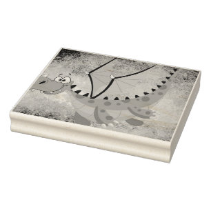 Sello De Caucho Dragón sobre una textura naranja