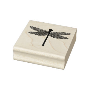 Sello De Caucho dragonfly Bug Inspire fauna Silhouette art