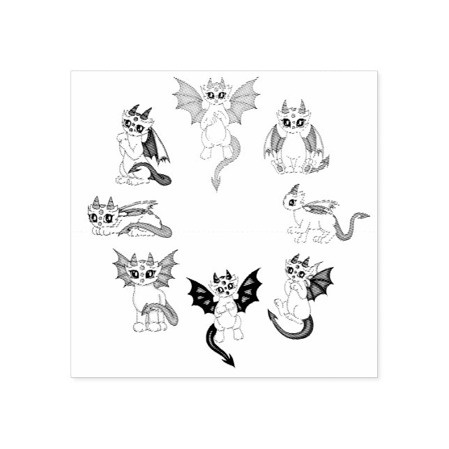 Sello De Caucho Dragons little cute (Impresión)