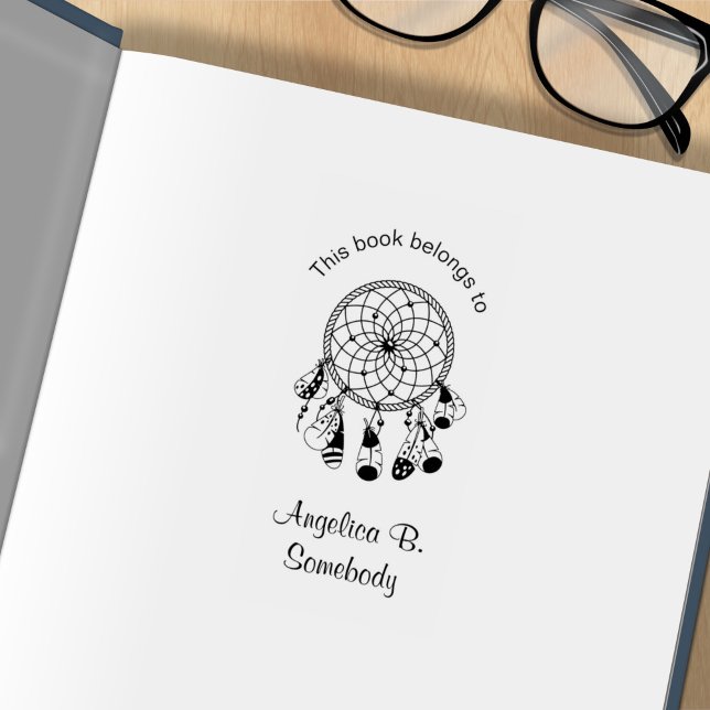 Sello De Caucho Dreamcatcher del Boho Tribal - Bookplate (Subido por el creador)