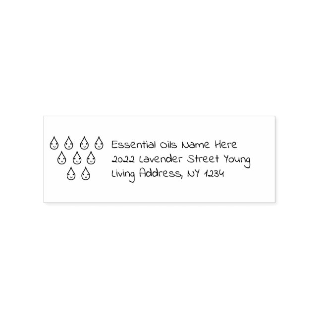 Sello De Caucho Dropletas de agua de aceites esenciales (Impresión)