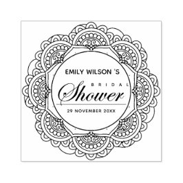 SELLO DE CAUCHO DUCHA BRIDAL DE MANDALA PERSONALIZADO DE ORNACIÓN 