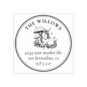 Sello De Caucho Dulce Bebé Dormido Unicornio Nombre y Dirección de