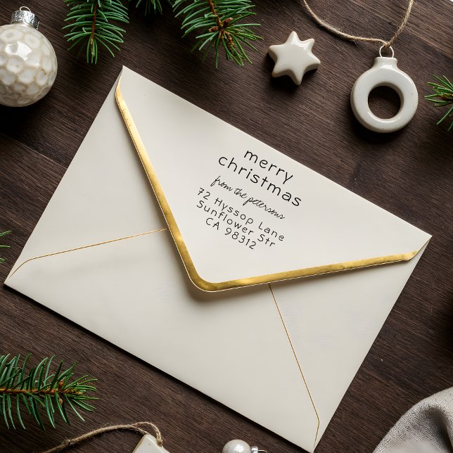 Sello De Caucho Dulce dirección de devolución de nombre navideño s (Subido por el creador)