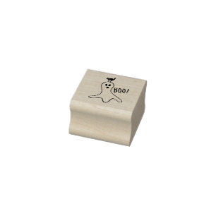 Sello De Caucho Dulce Halloween de fantasma y gato negro