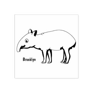 Sello De Caucho Dulce ilustración de tapir de dibujos animados fel