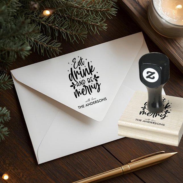Sello De Caucho Eat Drink & Be Merry Custom Family (Subido por el creador)